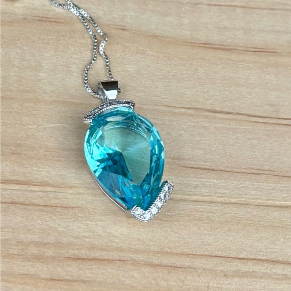 Blue & White Topaz Necklace - Picture 1 of 16